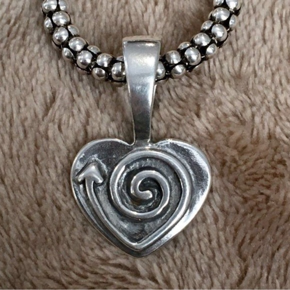 SILPADA Sterling Silver Spiral Heart Arrow Pendant, Earrings, Popcorn Chain NWOT - Picture 5 of 5